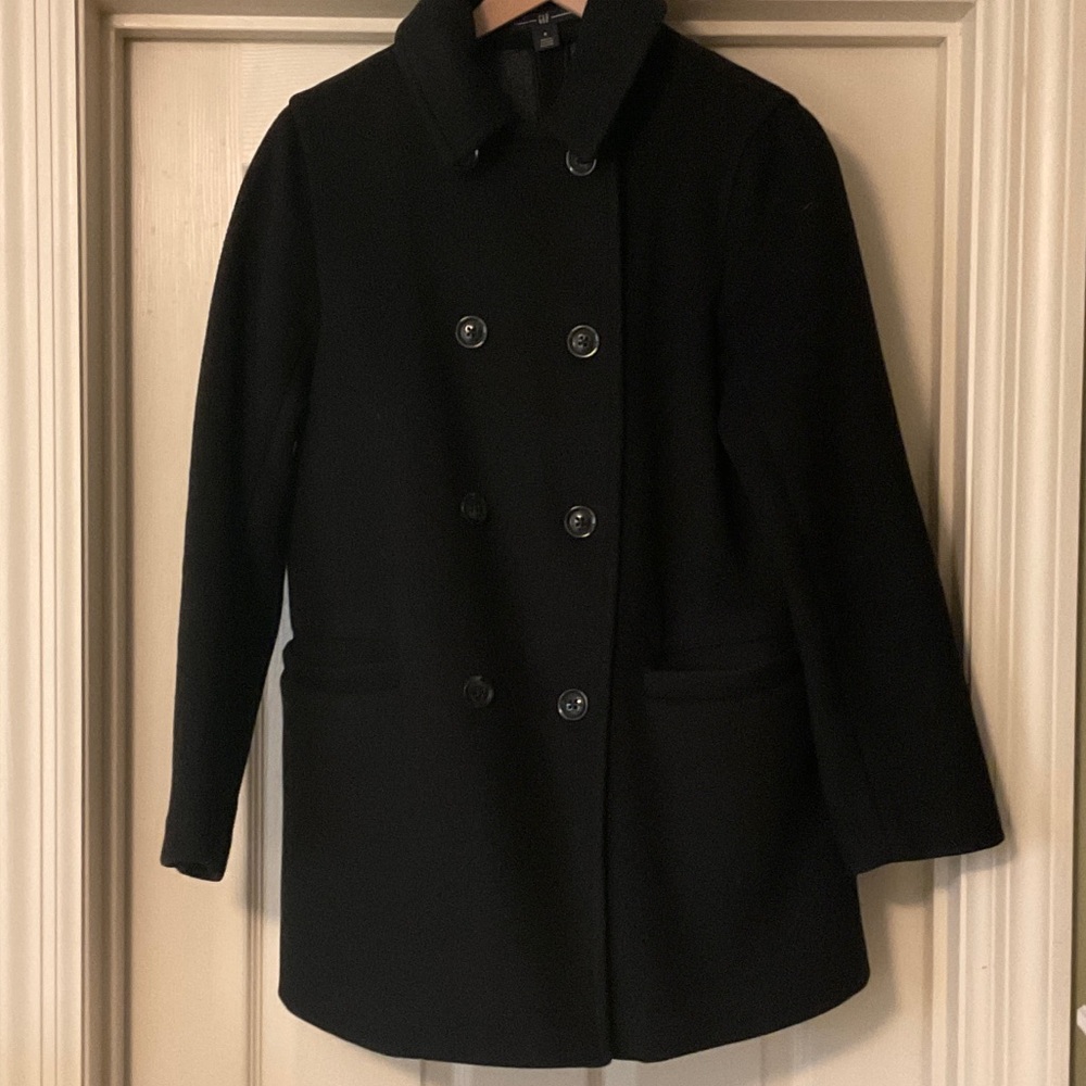 GAP Women's Classic Black Pea Coat (Size Small)